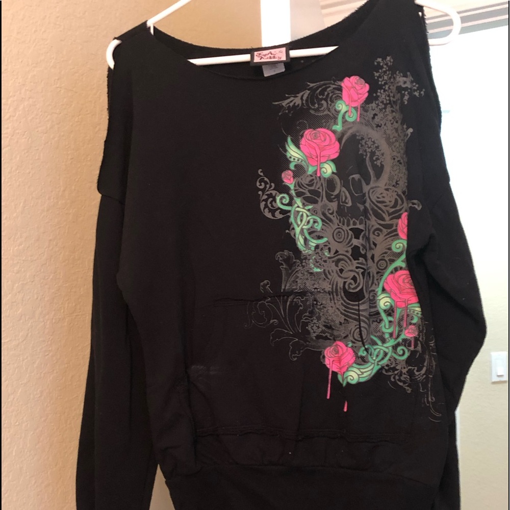 Black sweater with nice shoulders cut out